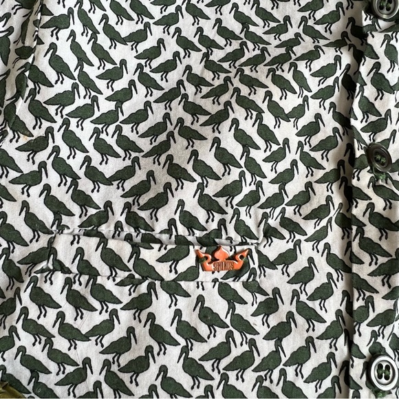 SOHO KIDS Ibis Bird Print Collarless Button Down Shirt size 5 - Picture 2 of 5